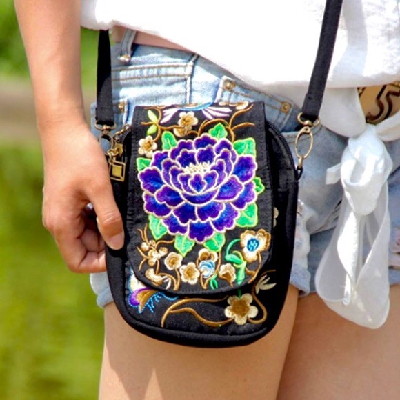 Urban Outfitters Handbags - Blue Lotus Bohemian Handmade Embroidered Crossbody
